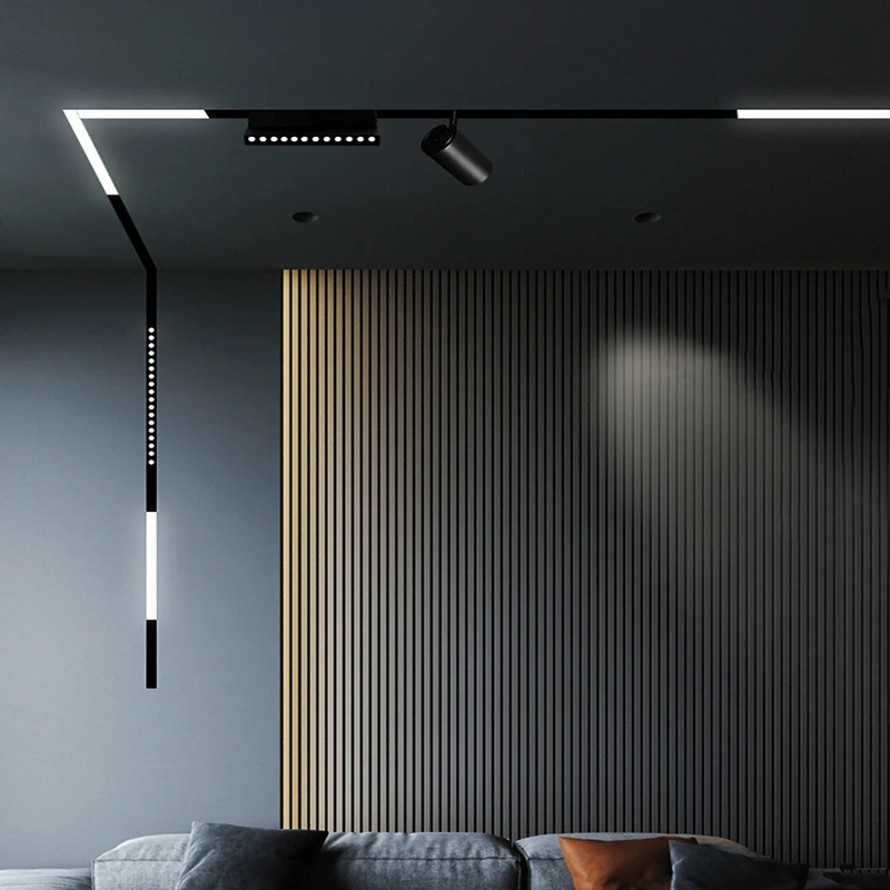 Magnetic Rail Led Shop Light Track Magnetic suction lamp Angle module track lights accessories