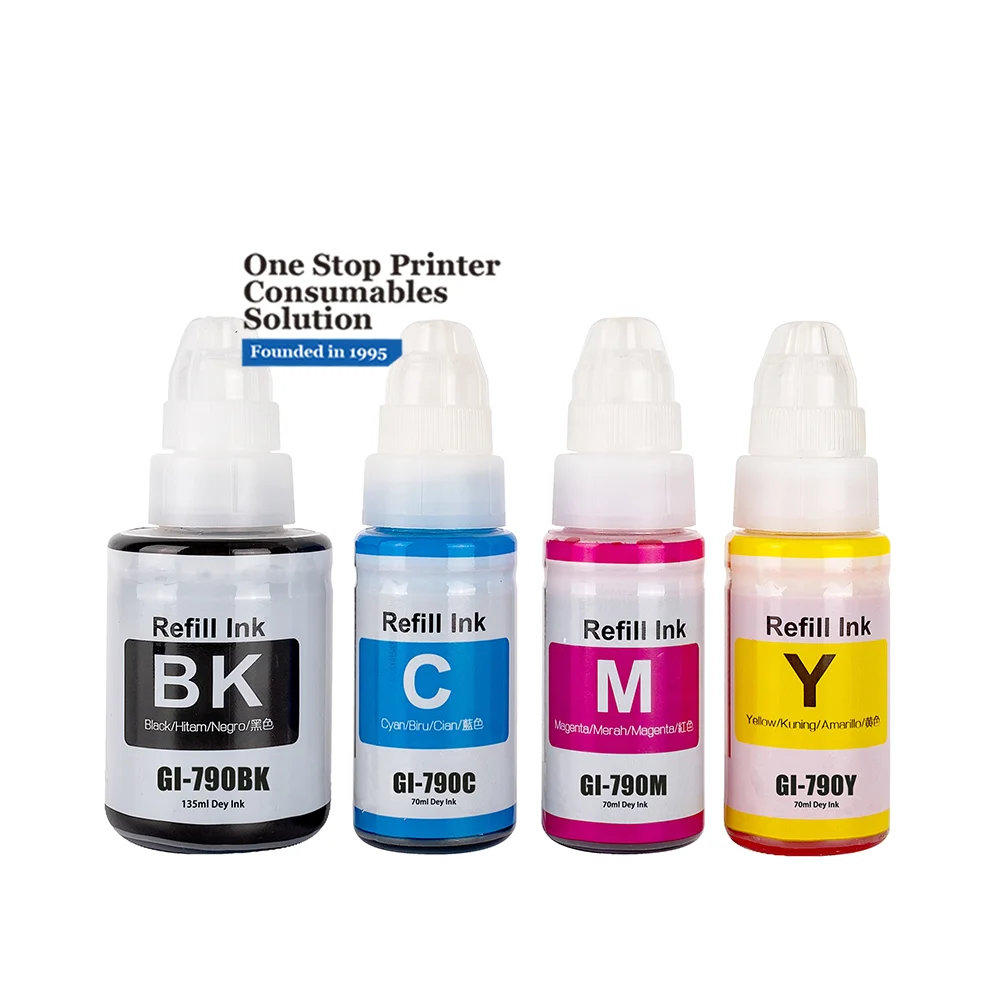 INK-POWER GI790 GI 790 GI-790 Compatible Color Bottle Water Based Refill Tinta Ink for Canon PIXMA G1010 G3010 G2010 Printer