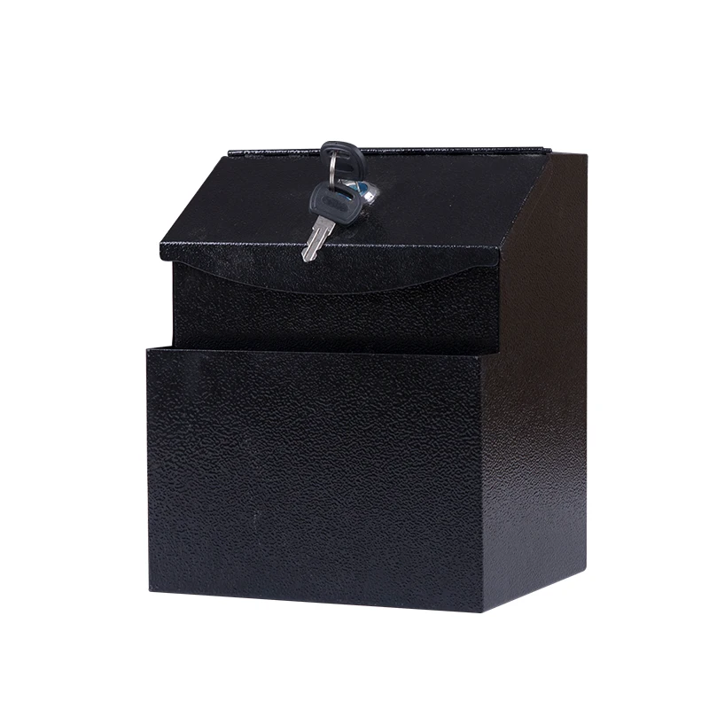 Custom Large Wall-Mounted Stainless Steel Mailbox Square Ballot Boxes with Lock Garden Style Mailbox Suggestion Box