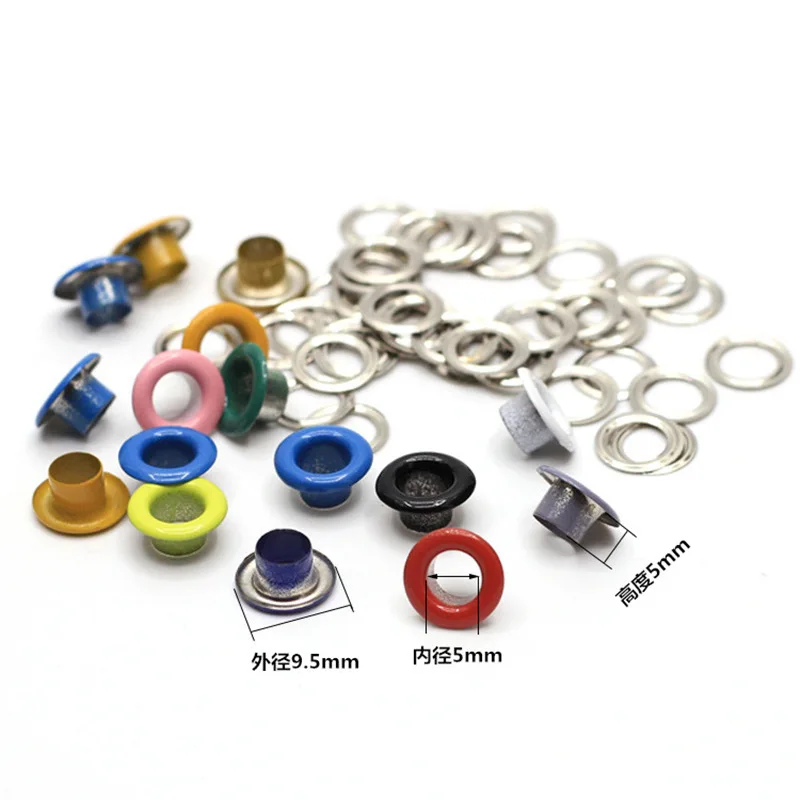Install tool kits and 10 colors 500 sets 5mm garment eyelets with a box