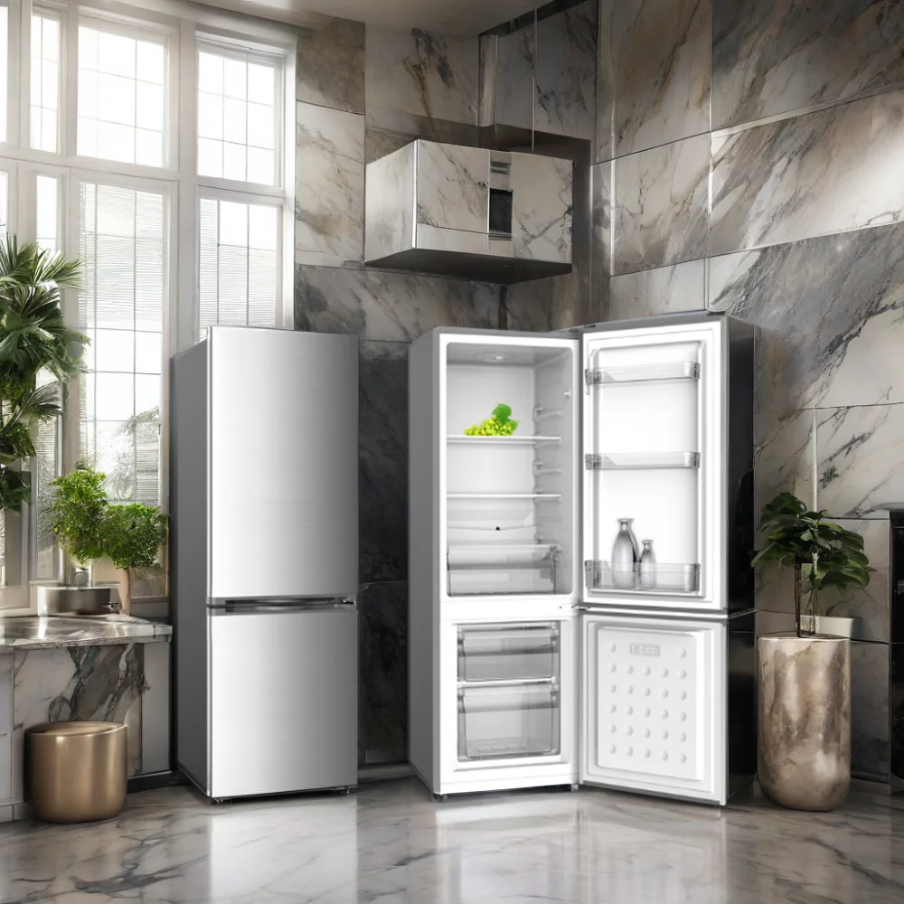 KD-162R Electric Double Door Defrost Refrigerator Portable Household Bottom Freezer Defrost Refrigerator