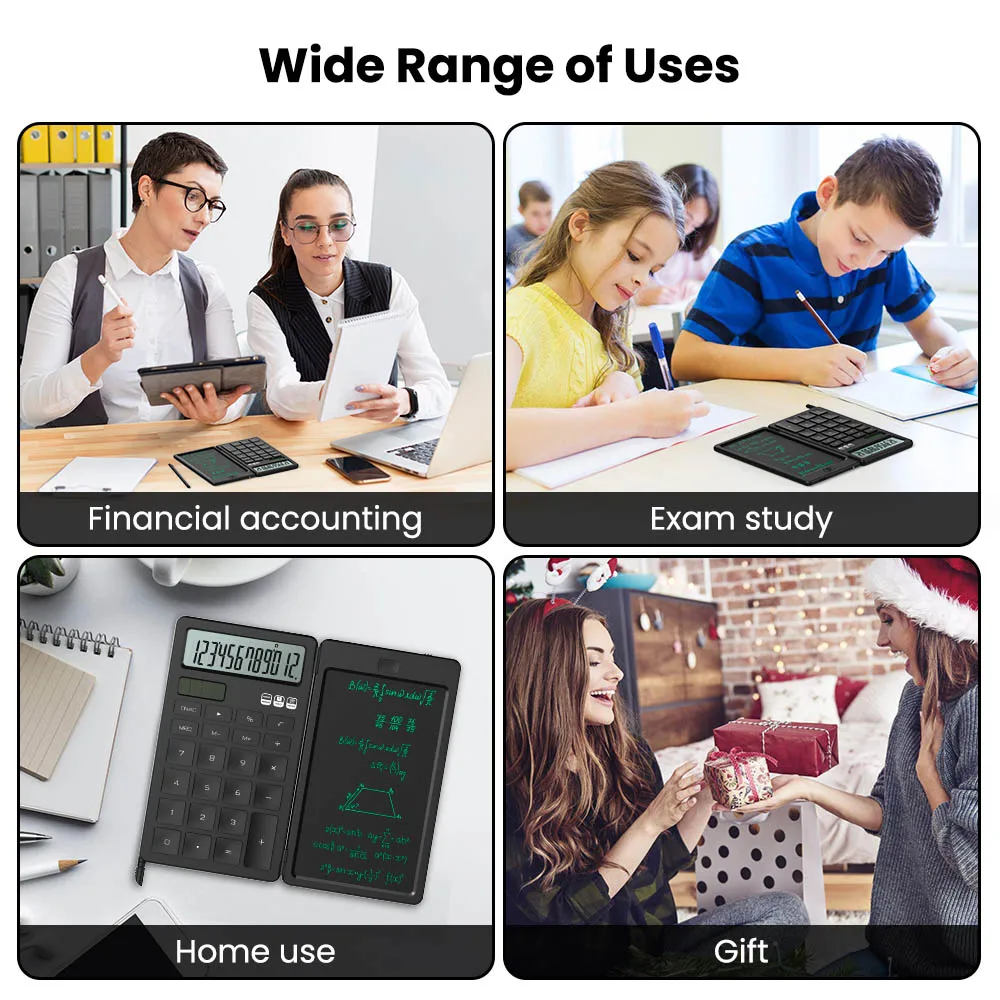 Newyes Drawing Board Kids Graffiti Board Writing Board LCD Writing Tablet 12 Digital Calculator Electronic Notepad