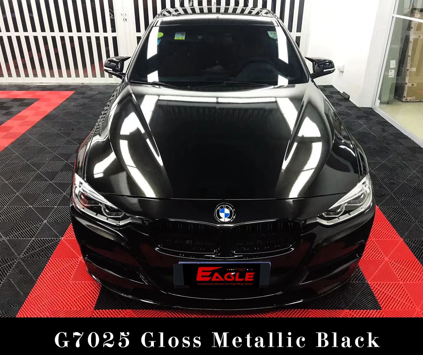 Бесплатный образец, оптовая продажа, блестящая виниловая пленка для автомобиля с металлическим блеском черного цвета