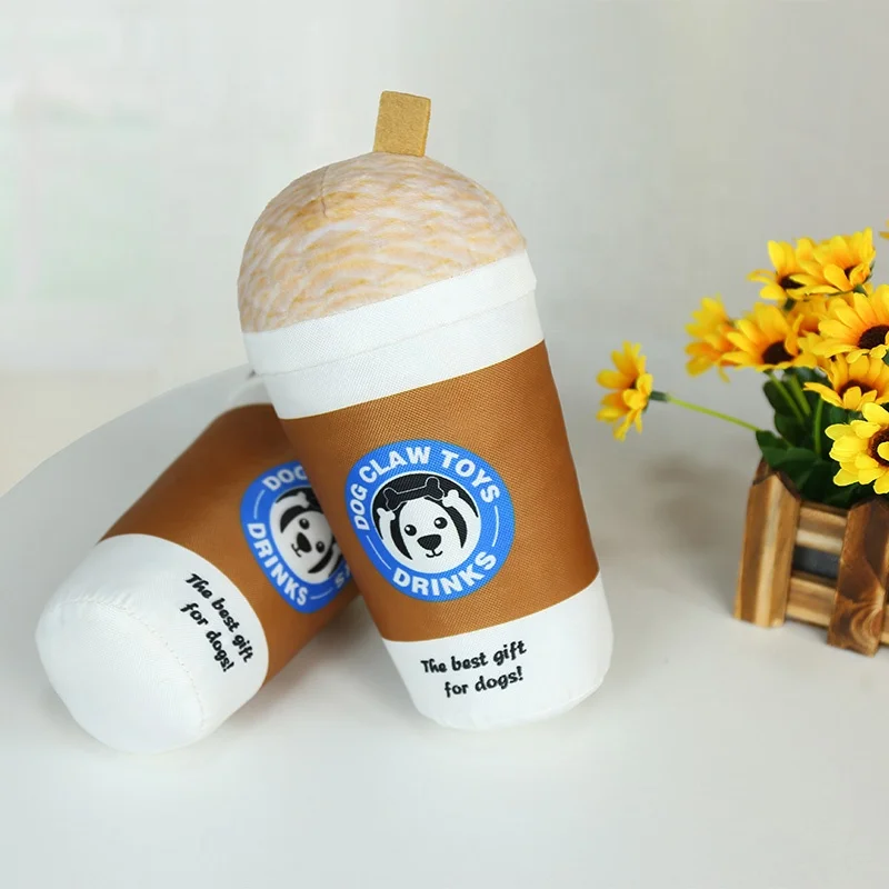 Wholesale New Design Milky Tea Cup Toy Stuffed Plush Pet Toys For Dog