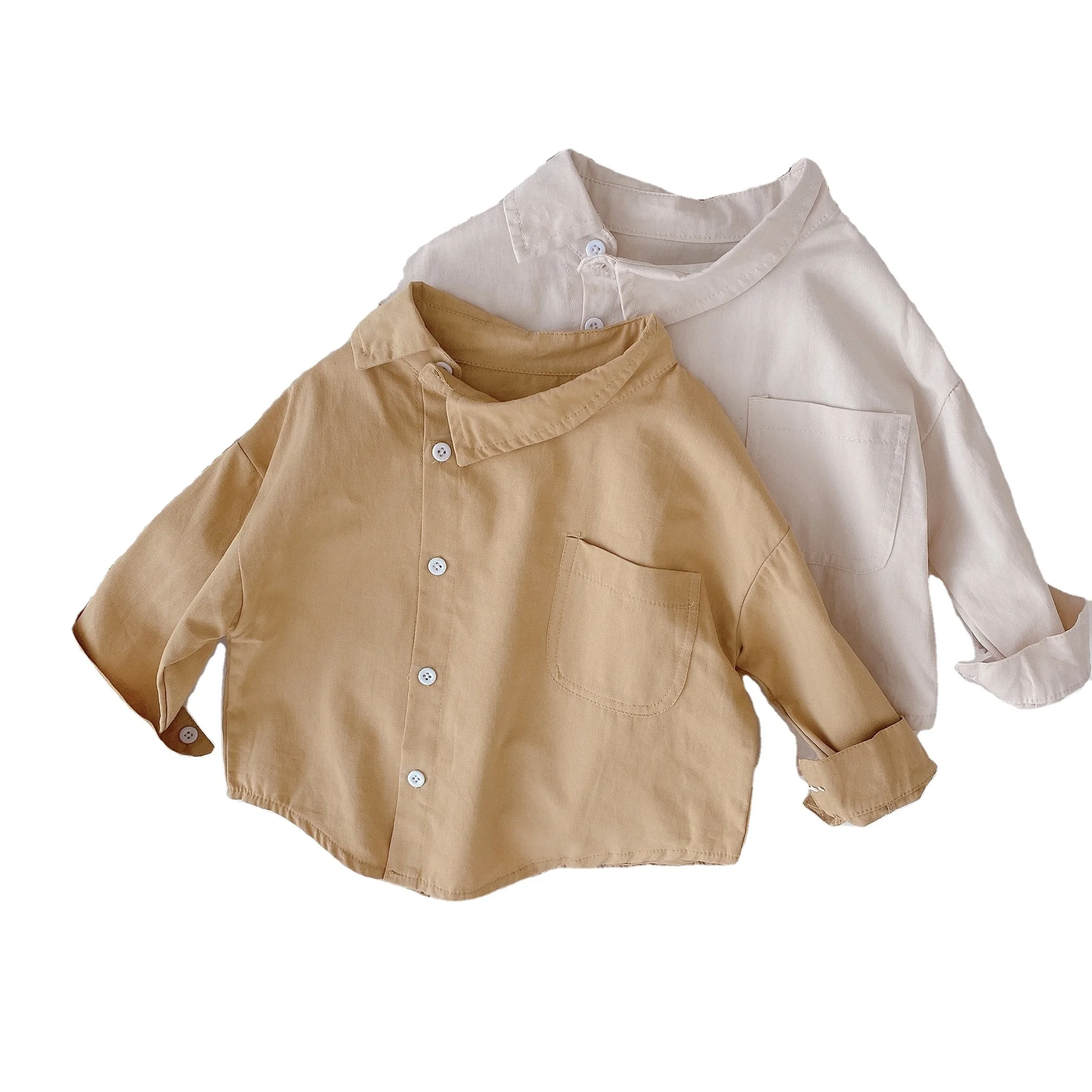 
Baby Shirt Autumn New Korean style band collar Cotton Long Sleeve Shirt Boys Girls Tops Baby Clothes 