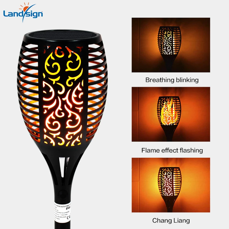 Waterproof outdoor antorcha led solar decorative lighting automatically turn on/off street lights from dusk to dawn