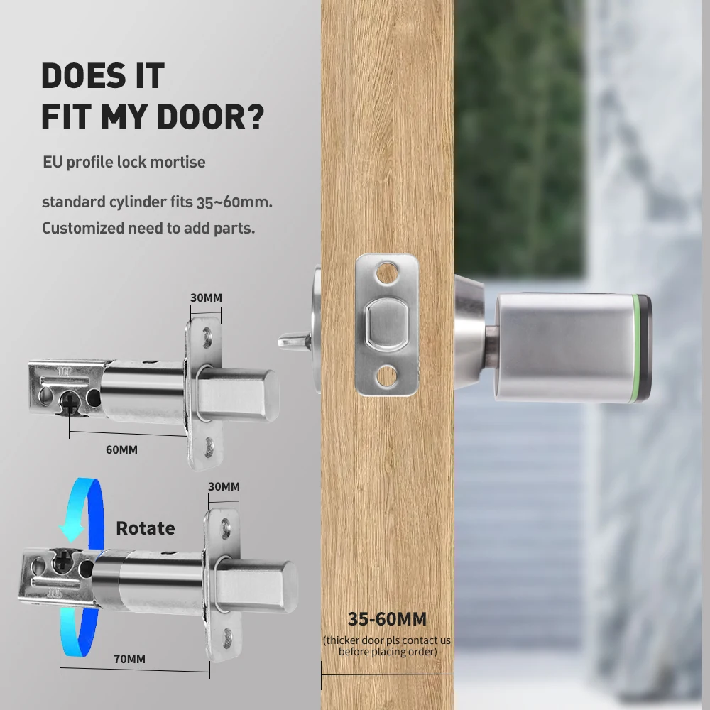 The latest TUYA smart cylinder type door lock with WiFi gateway smart lock