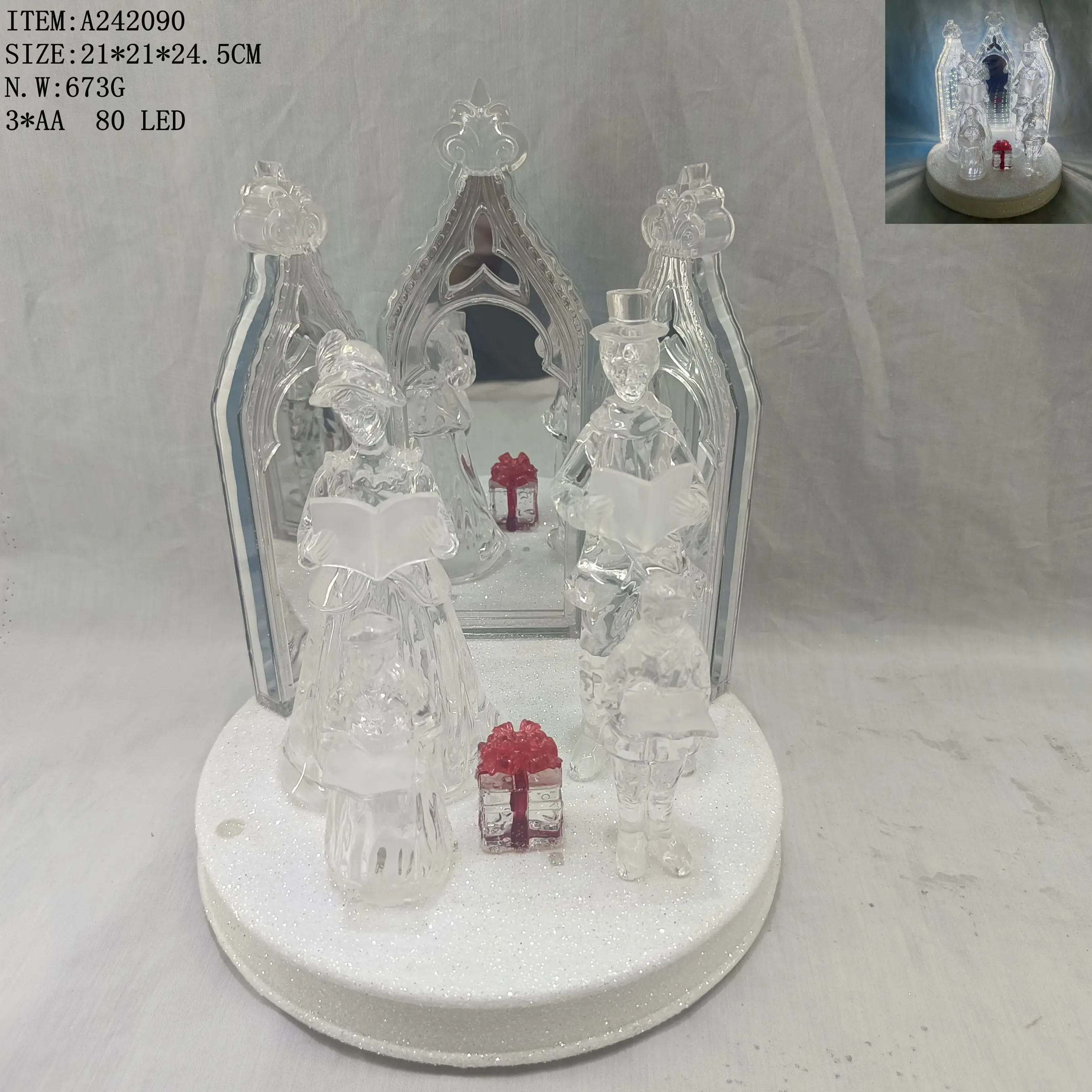 LED Christmas Nativity Scene Set Religious Gift Ornament with Jesus Manger Holy Family Statue Sculpture