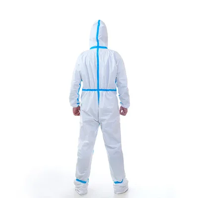 Aeofa SF nonwoven disposable hasmat protect coverall suit with blue safe tapes