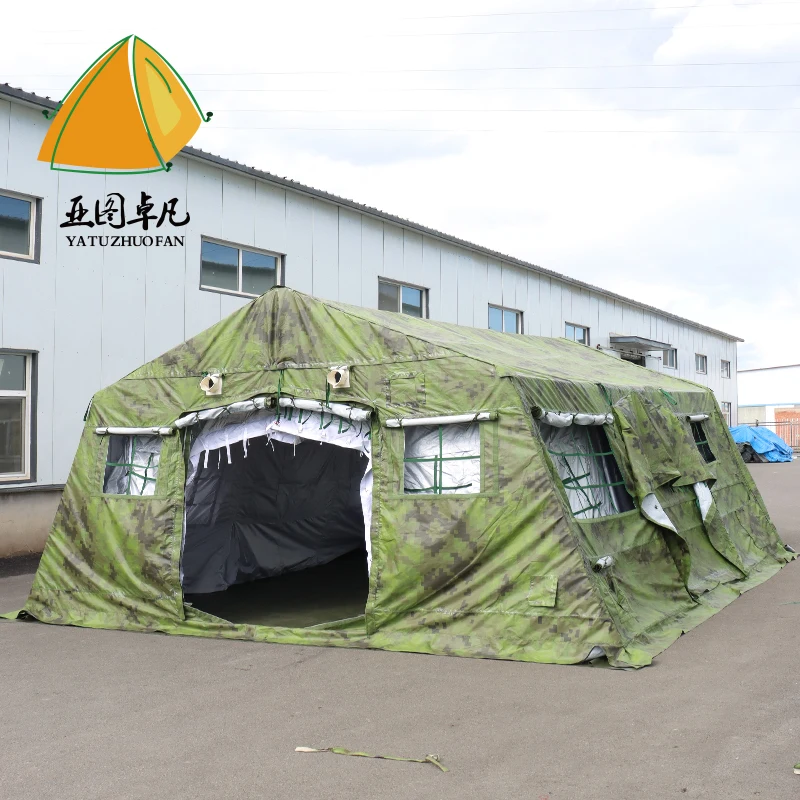Whole Sale Heavy duty canvas tent green color big space Large Waterproof Bracket Tent Outdoor Camping Quality Camouflage  Tent