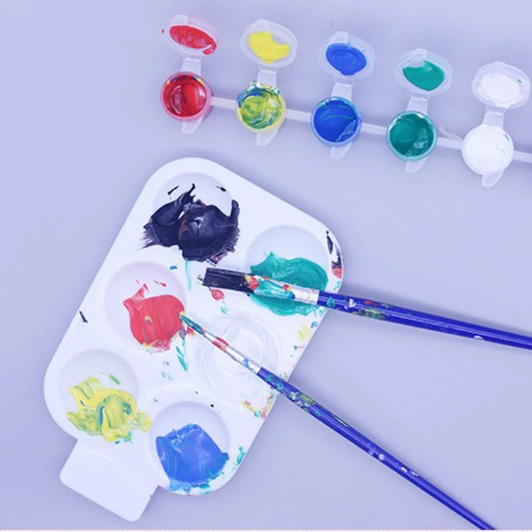 6 Holes Design Plastic Paint Drawing Tray For Gouache Watercolor Acrylic Oil Painting Palette