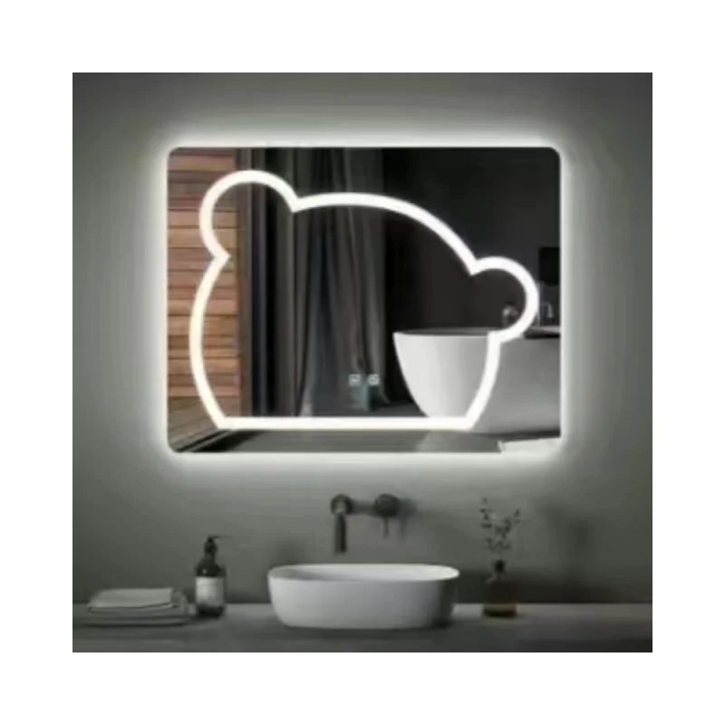 Modern Design Bluetooth LED Smart Bathroom Mirror with Antifog and Sensor Switch Aluminum Lenses and Built-In Light for Hotels
