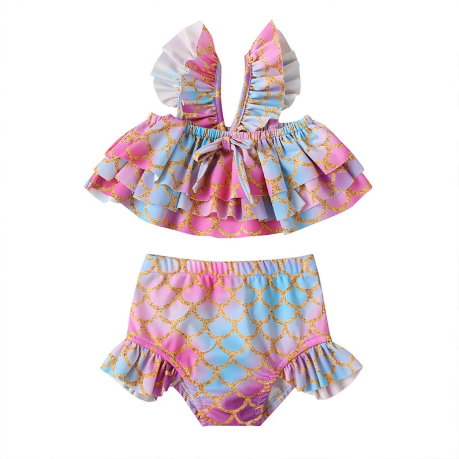 High Quality ins Upscale Fashion Swimsuit Baby Girl Pink Swimsuit  Baju Renang