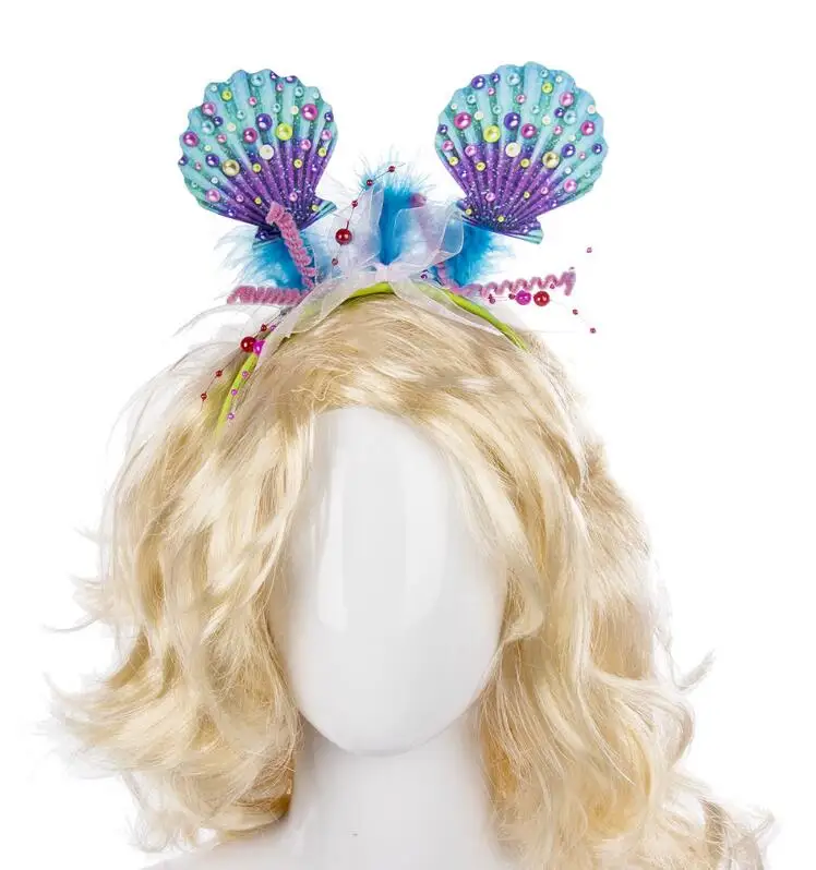 Adjustable Flower Headband Floral Garland Crown Halo Headpiece Boho with Ribbon Wedding Festival Party fish halloween headwear