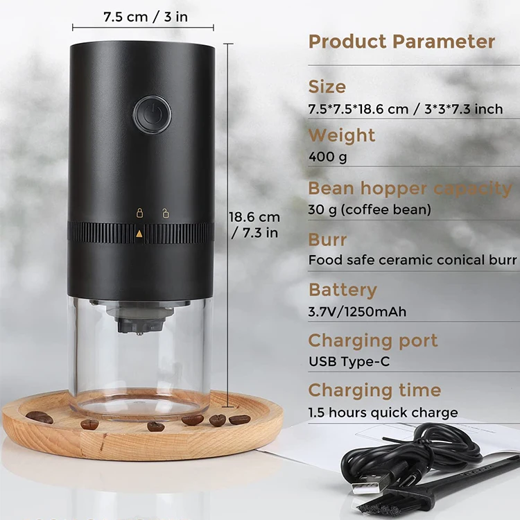 Portable Espresso Coffee Grinder Usb Coffee Bean Grinders Machine Electric Burr Coffee Grinder For Sale