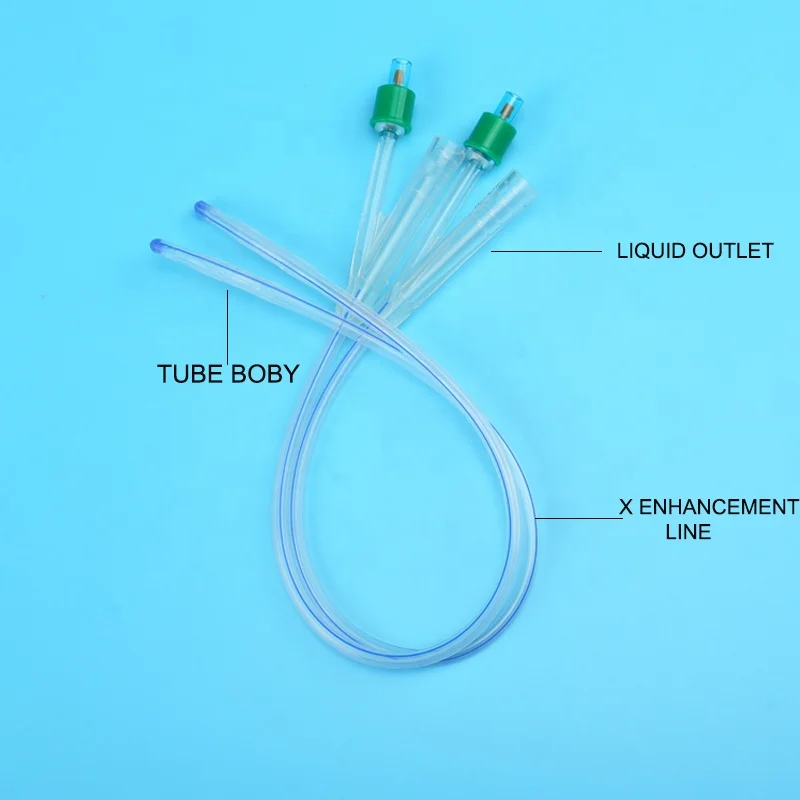 Medical  stomach tube Triple catheter soft  multi hole silicone drainage tube 20mm silicone gastrostomy tube