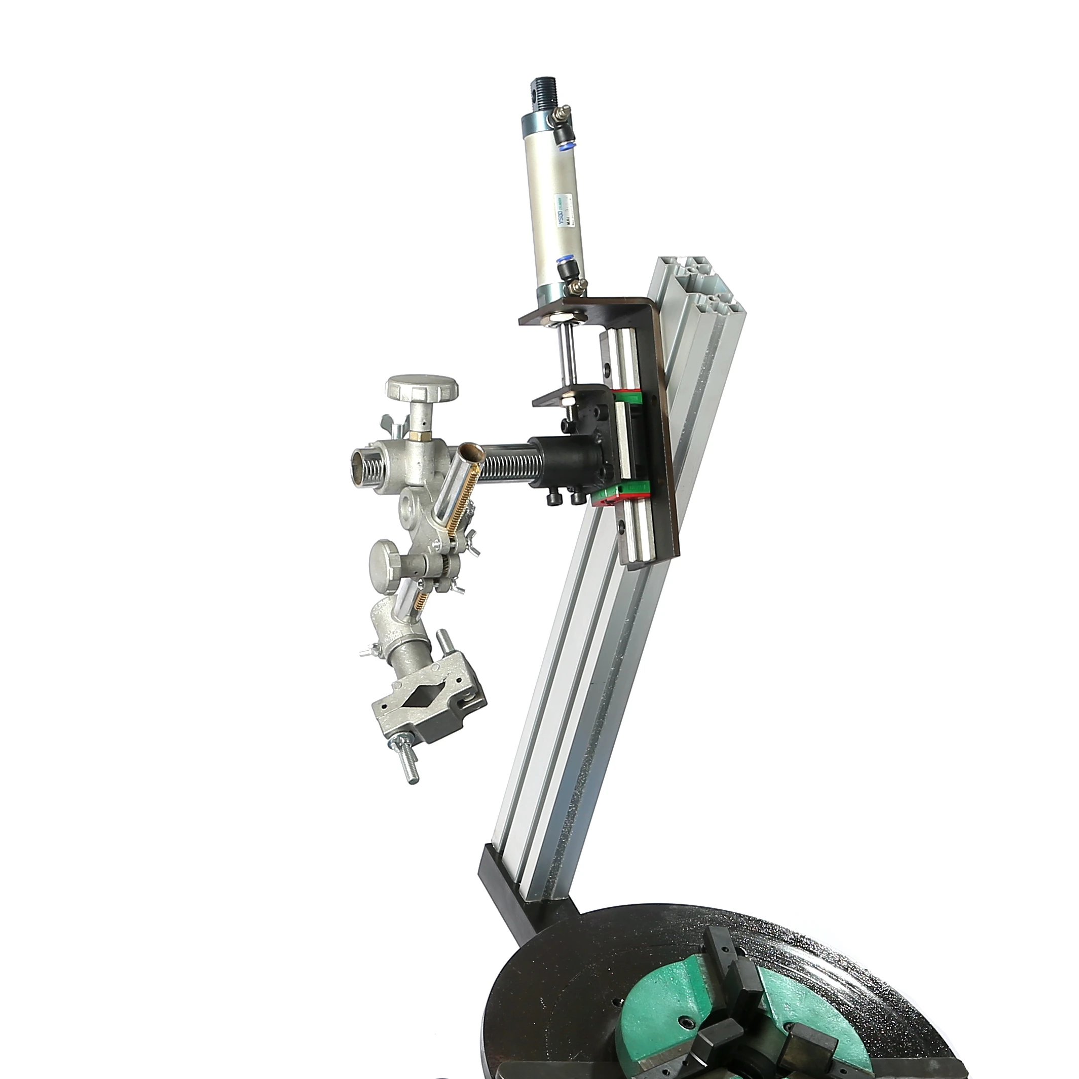 30KG Welding Turntable Welding Positioner Rotary HD-30 With WP200 Lathe Chuck And Pneumatic Torch Holder Center Hole 25mm /65mm
