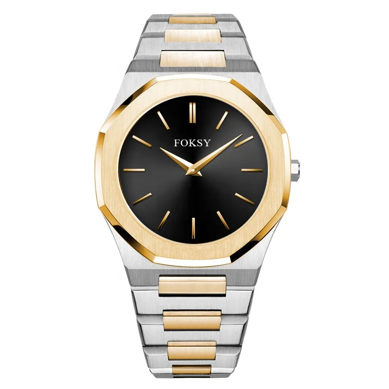 Custom Logo full Stainless Steel Japanese Movement High Quality Waterproof Men Wristwatch Quartz Watch