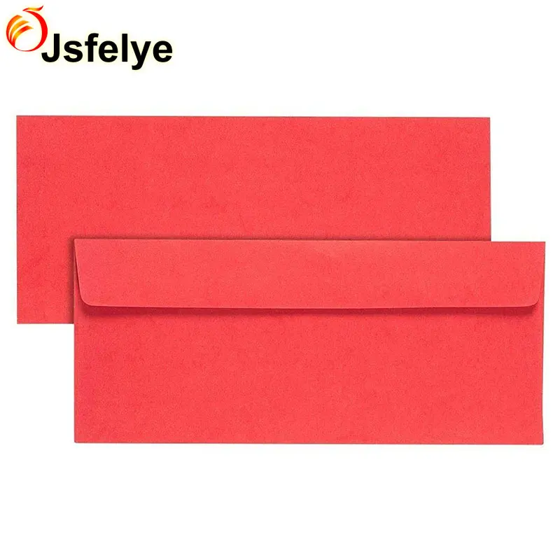#10 Red Business Value Pack Gummed Seal Square Flap Heavy Weighted Paper Envelope for Birthday Christmas Cards Standard Size Let