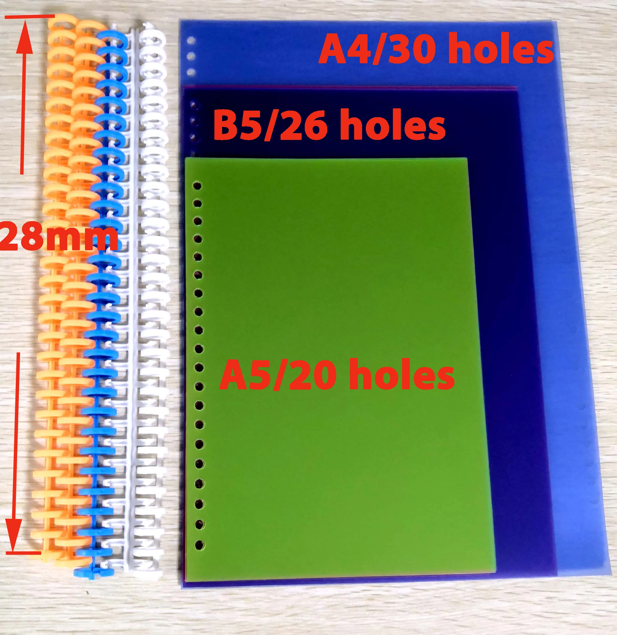 Loose-leaf Plastic Binding Ring Spring Spiral Rings For 30 Holes Paper Notebook Stationery Office Supplies