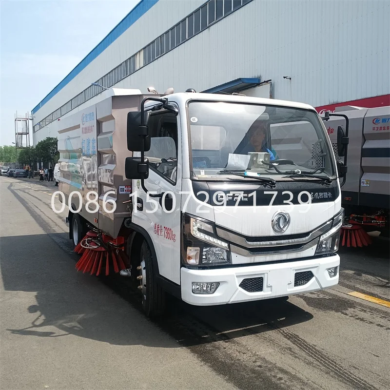 Qualified dongfeng road cleaning truck 4*2 city road cleaning sweeper Trucks 9 cbm road sweeper with 4 brushes