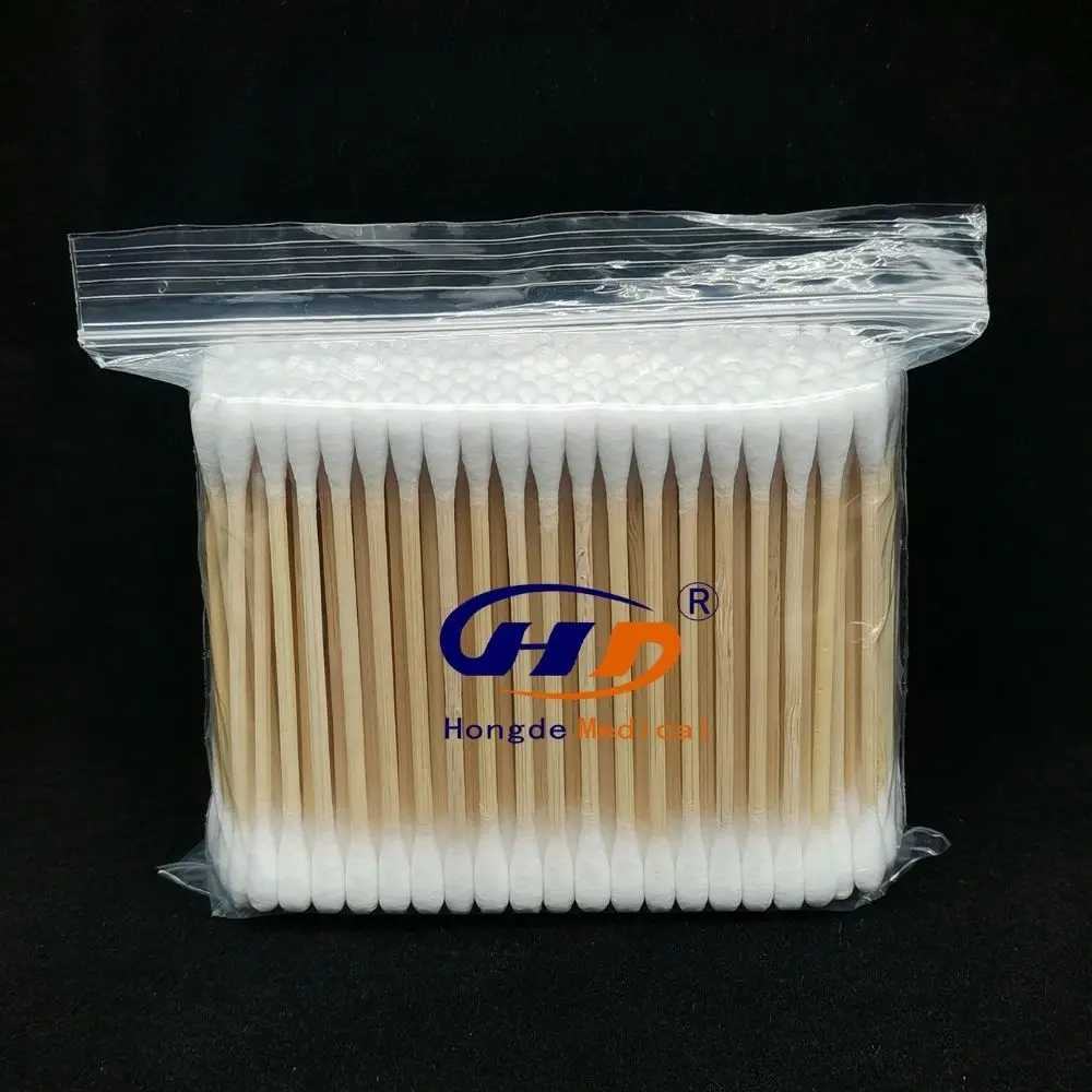 Applicator Absorbent Tipped Natural cotton swab bud applicator cotton bamboo stick Q tips
