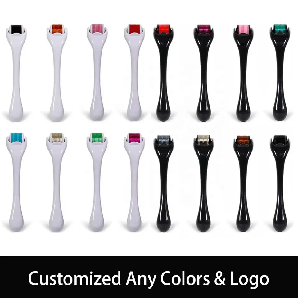 Hot Amazo n Wholesale Healthy Care 540 Micro Needle Derma Roller Wrinkle Scar Large Pore Derma Needle Roller in Rose Gold