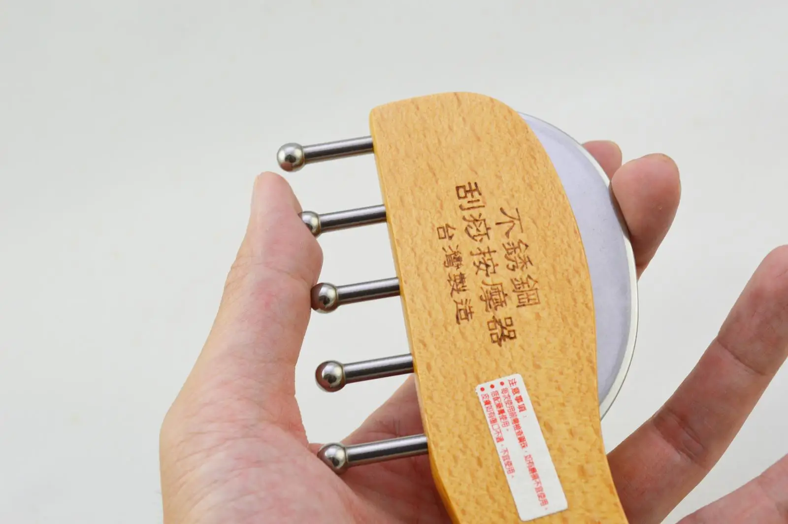 
Hot Sale Facial Lift Guasha Wooden Massager with 7 Needle Stainless Steel 