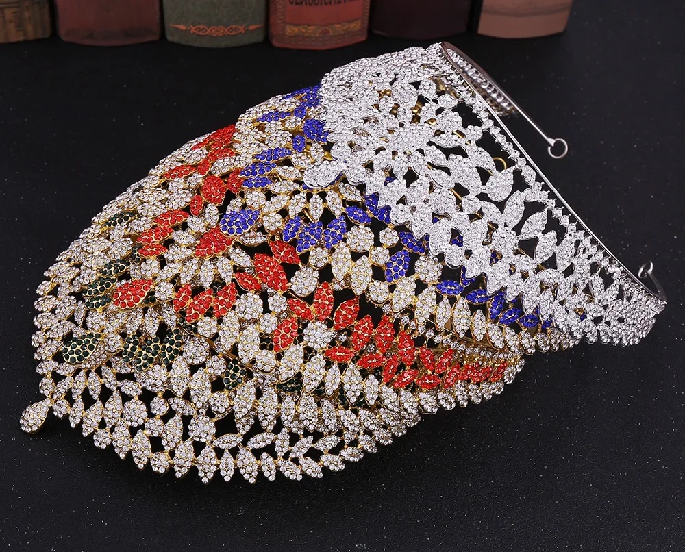 Silver Gold Bride Hair Wedding Headdresses Bridal Crystal Rhinestone Accessories Tiara Crowns Bride Tiara for Queen Girl