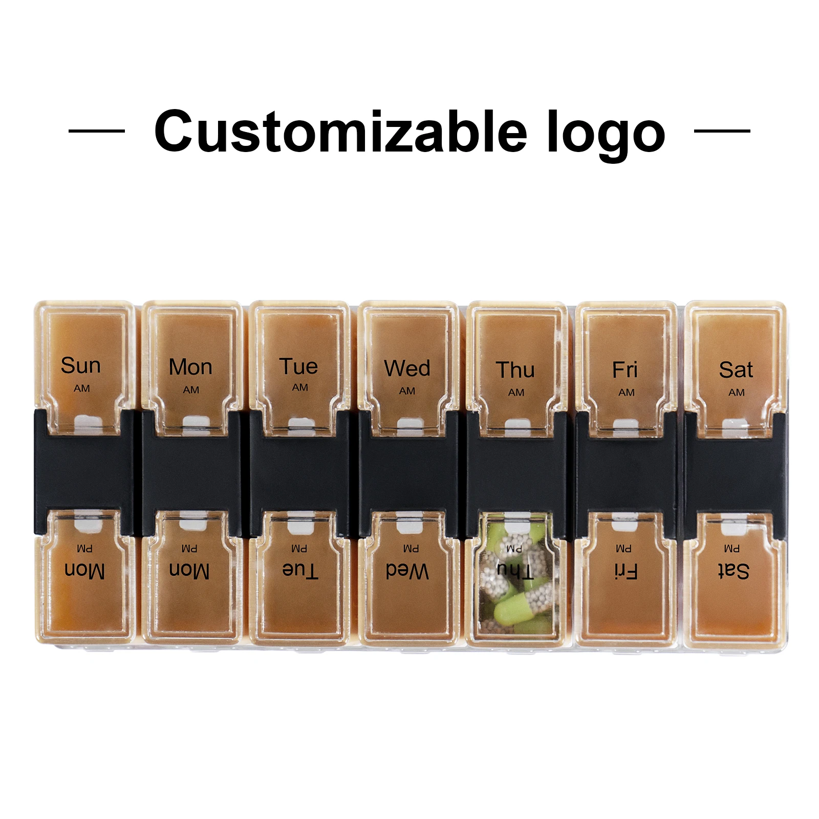 OEM Medicine case BPA Free Pill Organizer Box For AM/PM Weekly Pill Storage Cases with Customize