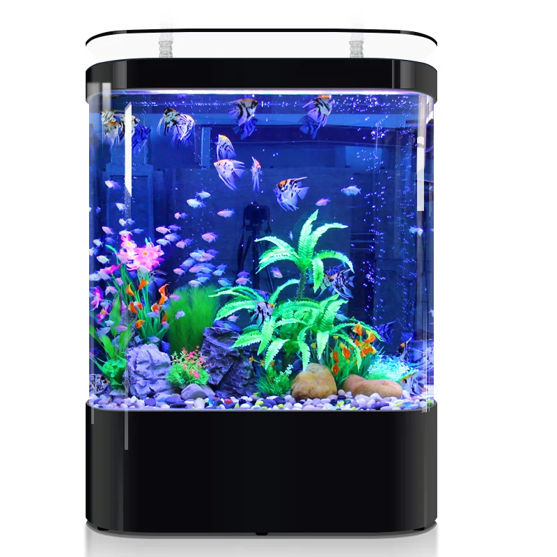 Top Filter Curved Corner Round Ultra White Fiberglass Fish Tank Of Aquaculture