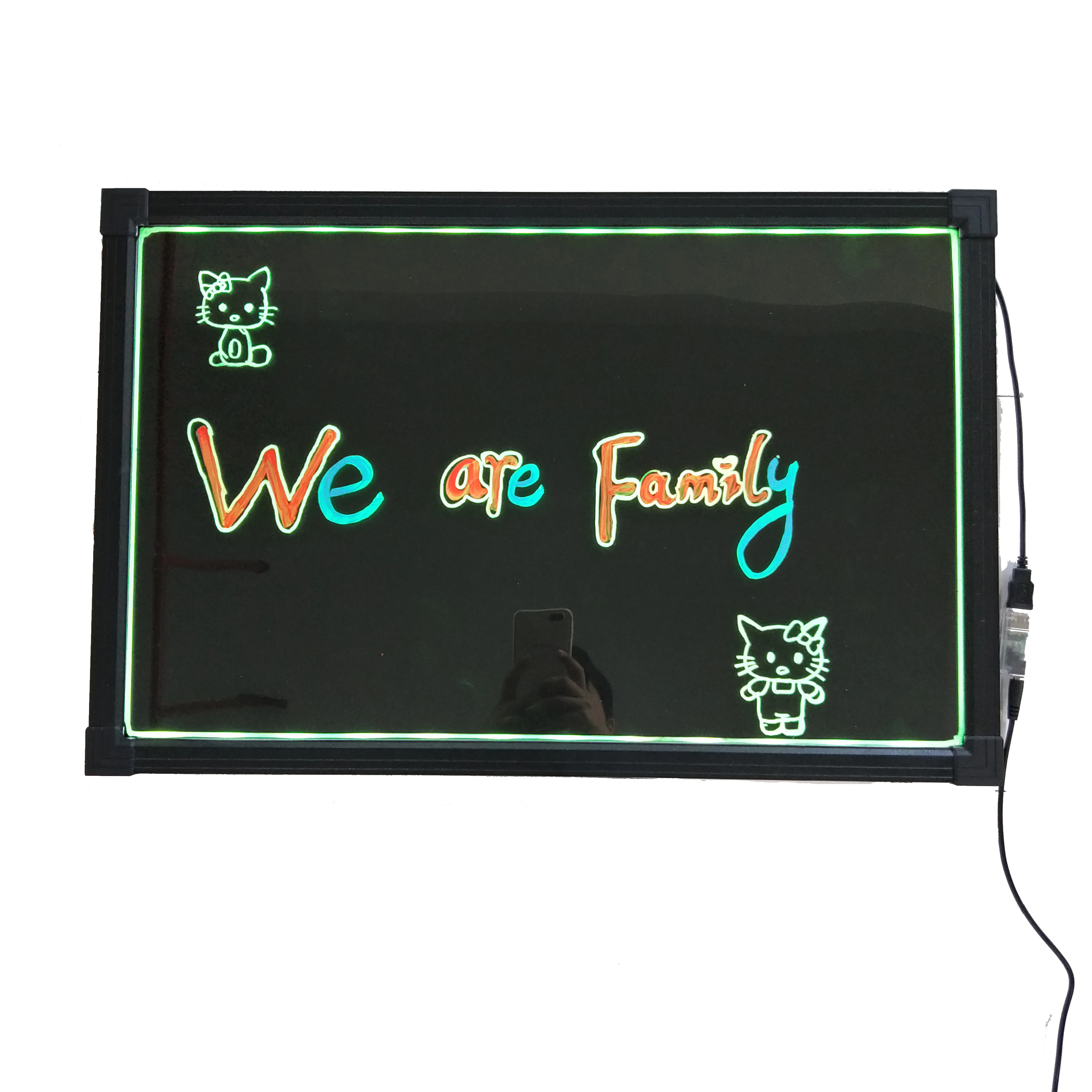 Sensory LED Drawing Board Illuminated Writing Message Boards Neon Light Erasable Sign Kids Colorful Flashing Doodle Pad