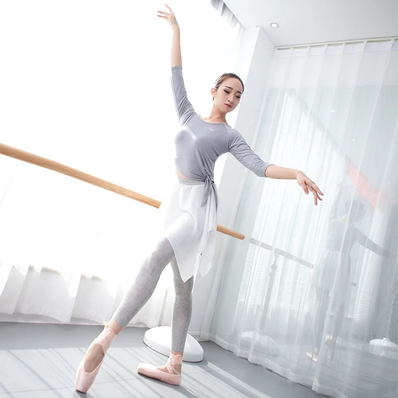 Adult Fitness Body Shape Modern Dance Gymnastics Body Pants Square Dance Dress With Chiffon Skirt For Women