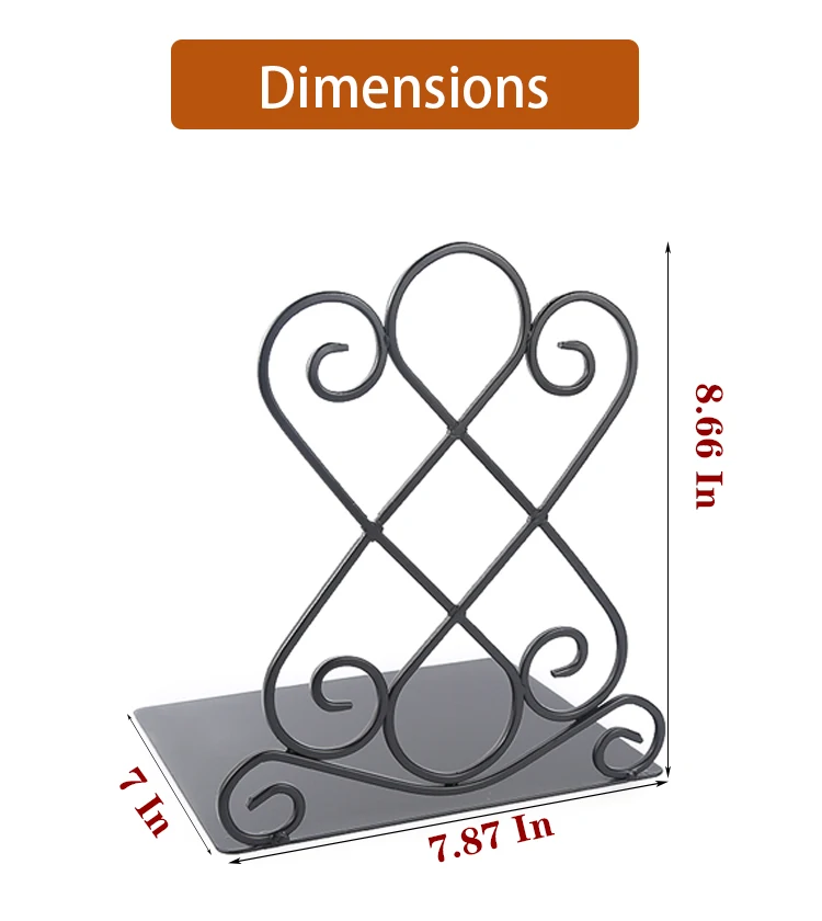 European Hot Sales Retro Metal Bookends Black L-Shaped Bookend Supports on Office Desk And School