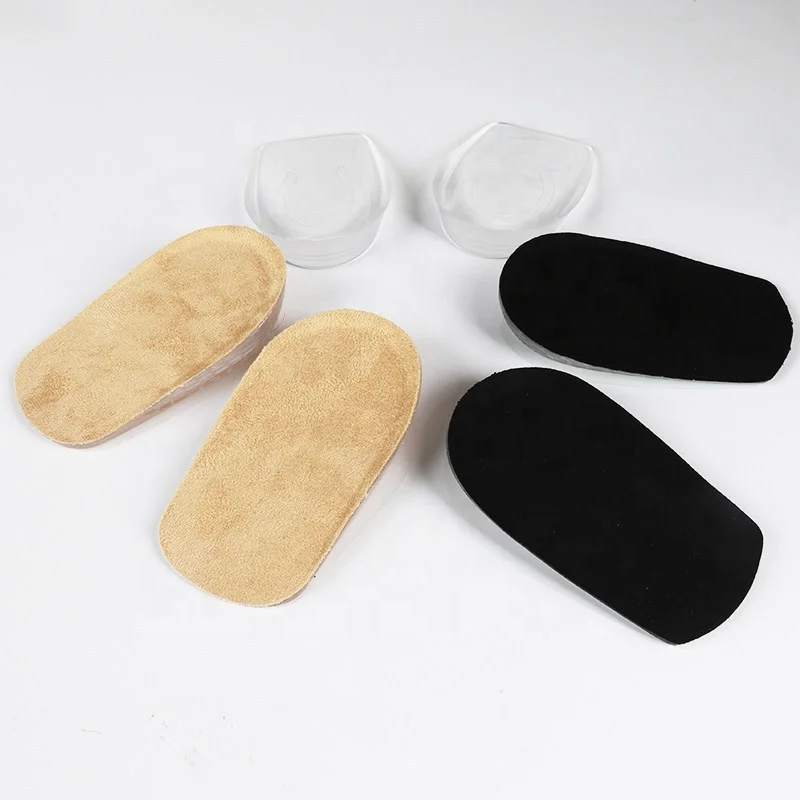 Hot Selling Unisex Foot Care Shock Absorption Height Increase Silicone Foot Half Shoe Pad Transparent Soft Gel Insole Heel Cup
