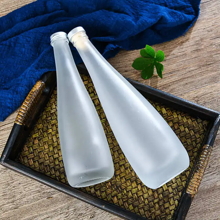 Spirits Alcoholic Drink Liquor Glass Frosted Empty Mineral Water Vodka Whiskey Wine Bottles
