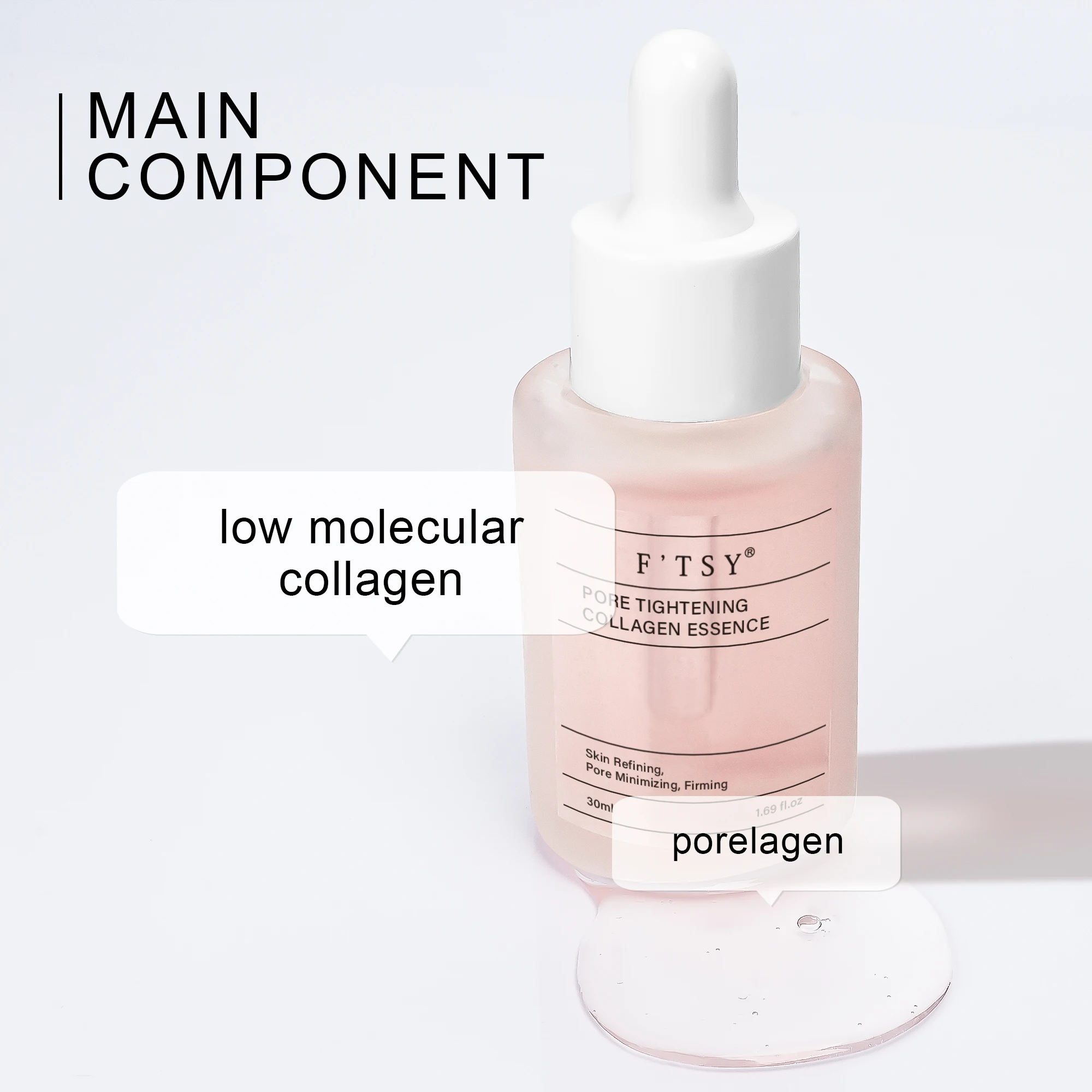 Private Label Face Serum Pore Minimizing Anti-Aging Pore Tightening Collagen Ampoule Skin Care Serum For Face