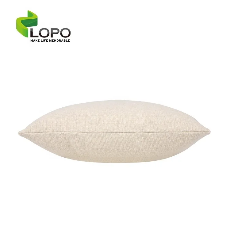 Pillow Case Wholesale Sublimation Textile Sublimation Linen Natural Knitted Sustainable Plain Dyed Home Decor Seat Cushion LOPO