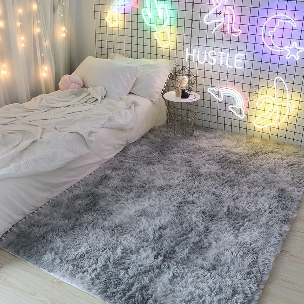 Modern Polyester Super Plush Big Luxury Fluffy FV fur Anti-Slip Soft Floor Bedroom Rugs fluffy bed Carpets For Living Room