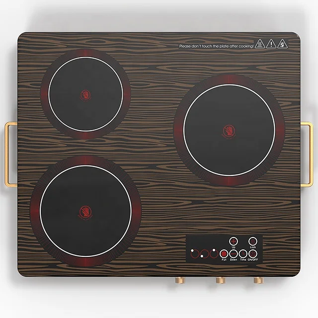 VBGK 3 Burners Infrared Cooker With Printing Panel Aluminum Housing Ceramic Hob SKD