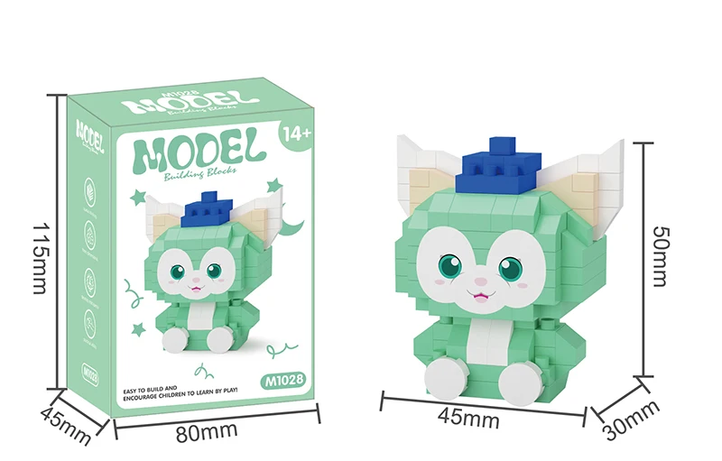 Most Popular Mini Bricks ABS Plastic DIY Custom Building Blocks 3D puzzle Toy Kit Cartoon Character Animals Brick  For Kids