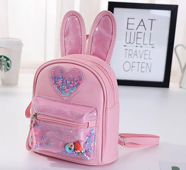 2022 Fashionable Sequins Korea Style Cartoon Rabbit Designer Backpack School Bags Trolley School Bags for Girls