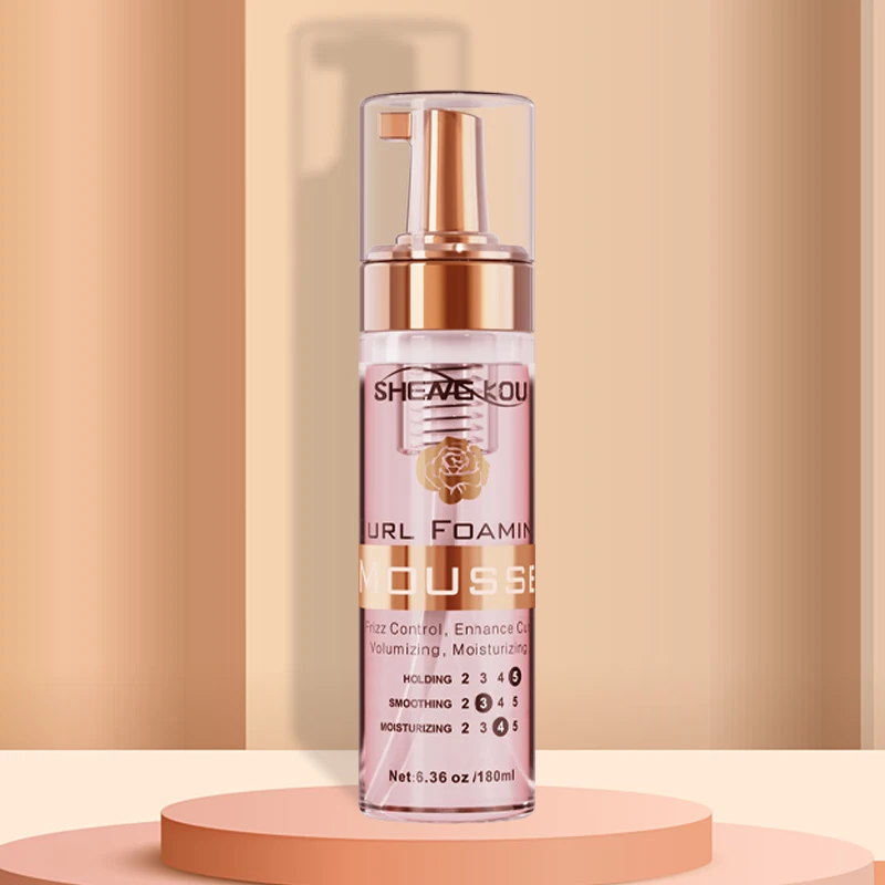 OEM custom logo free sample frizz control vegan moisturizing hair curl mousse foam for hair styling