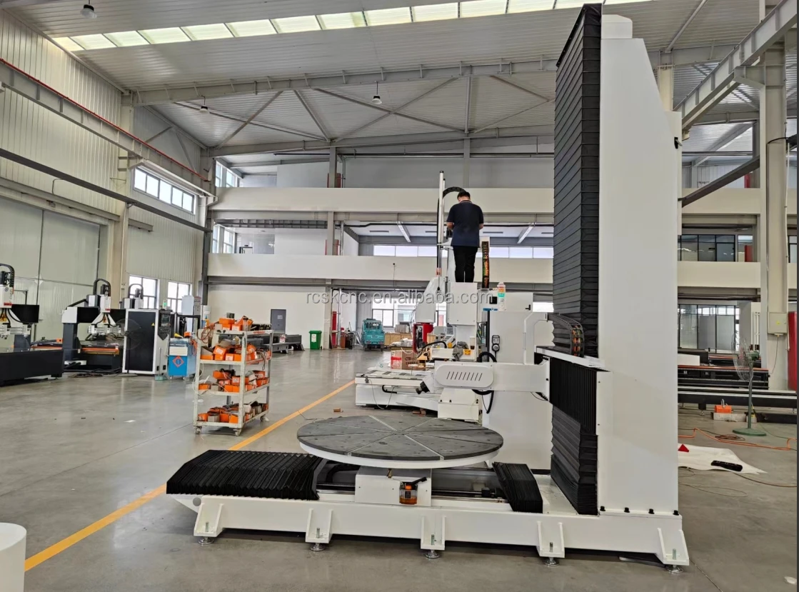 Jinan Rongchi 5 Axis CNC Router Machine Wood Foam Plastic Metal Casting 360 Degree Turning Home Use ATC Spindles PLC Core Sale