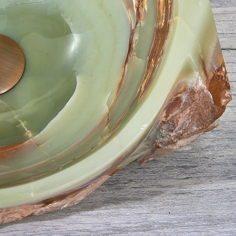 Green Jade Jade Stone Bathroom Sink Bowl