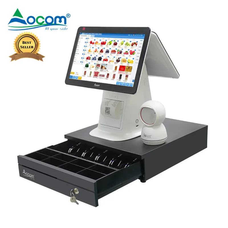 OCOM POS-G15 15 дюймов сенсорный экран Windows Android Pos машина все в одном POS системы с кассового аппарата
