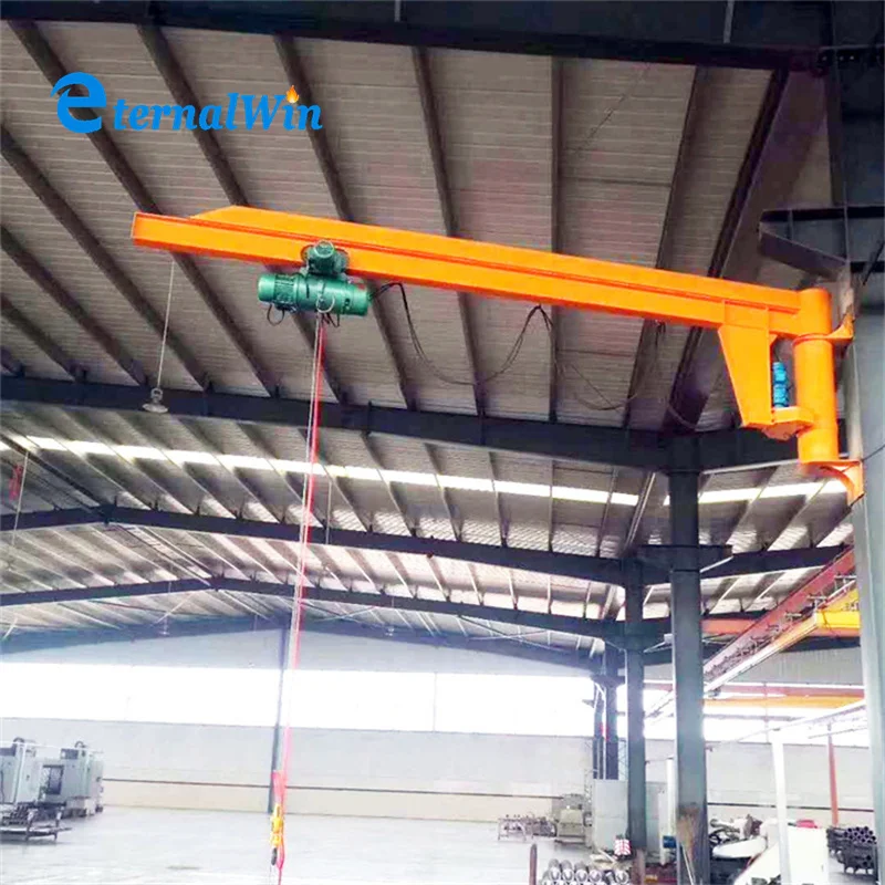 5 ton 6 ton electric lifting free standing marine jib crane with mobile electric chain hoist price