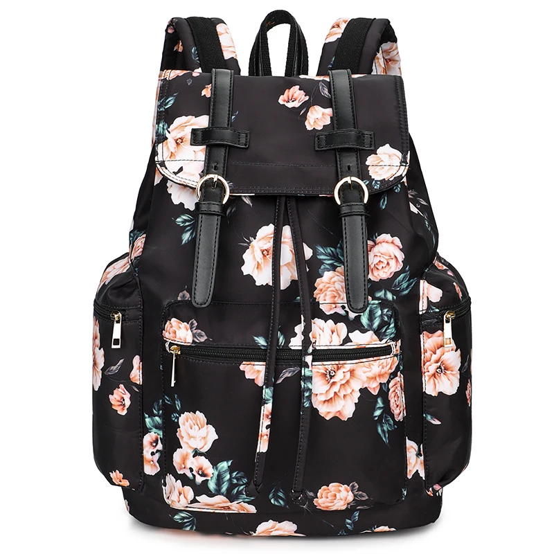 KOOGER Wholesale New Trendy Girls Flower Bookbag Women Laptop Computer Bag Backpacks with usb
