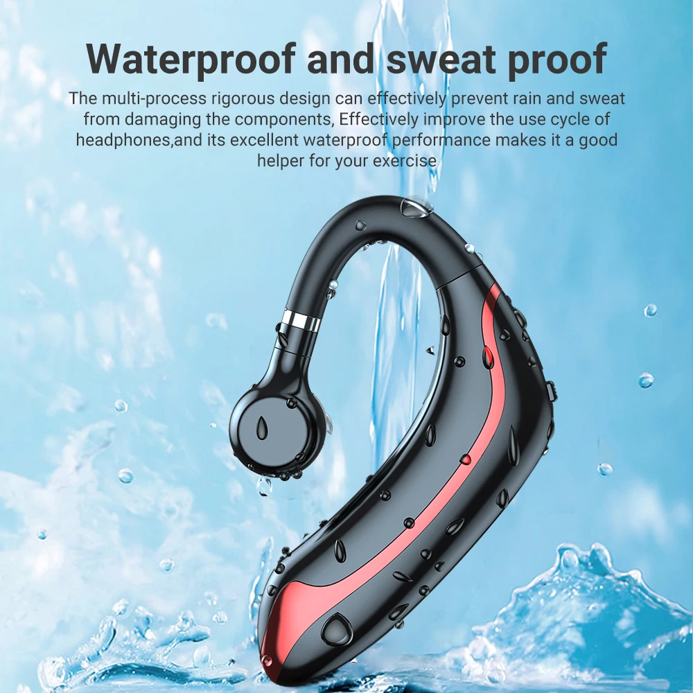 Langsdom Wireless Bluetooth Earphones Single Ear Hook Business Stereo Headphones Headset Handsfree Sports Earphones With Mic