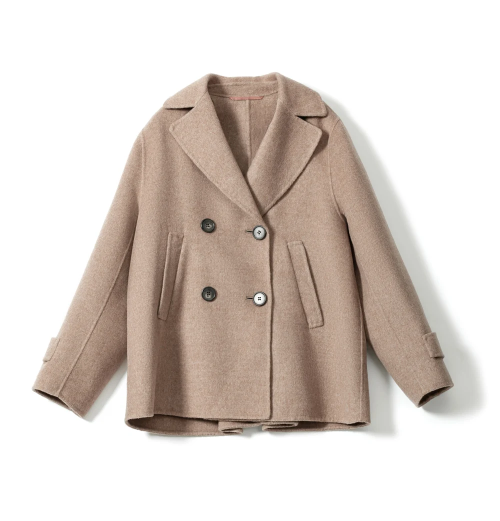 Женский зимний теплый и толстый двусторонний плащ ручной работы из 100% натуральной шерсти